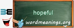 WordMeaning blackboard for hopeful